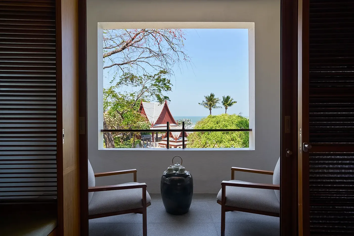 Ocean view from the Ocean Deluxe room at Chiva-Som Hua Hin Wellness Resort
