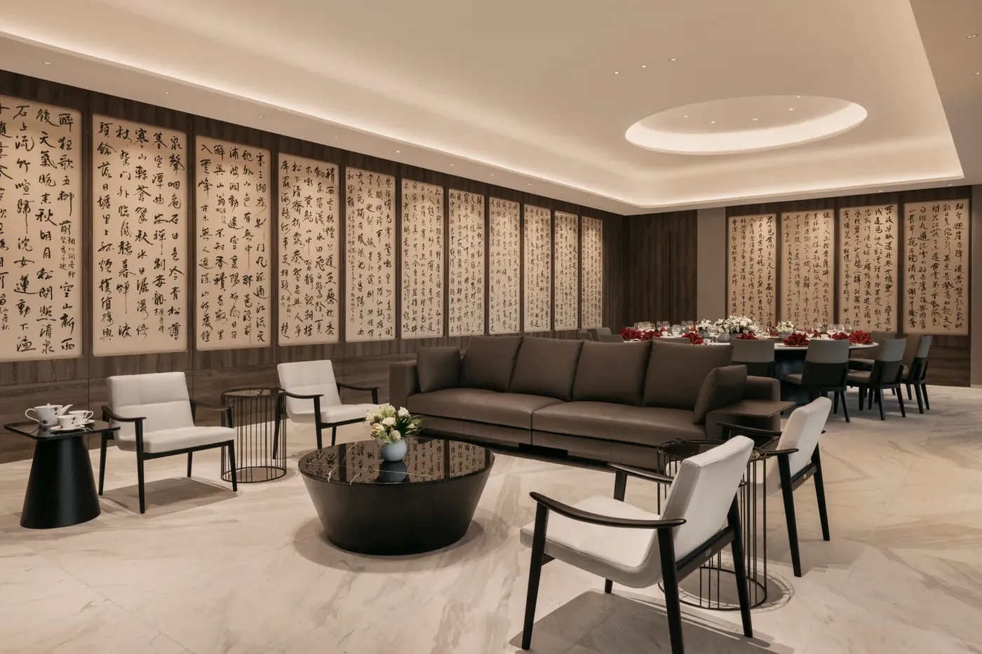 The Chairman's Lounge private dining and lounge room at Pan Pacific Orchard