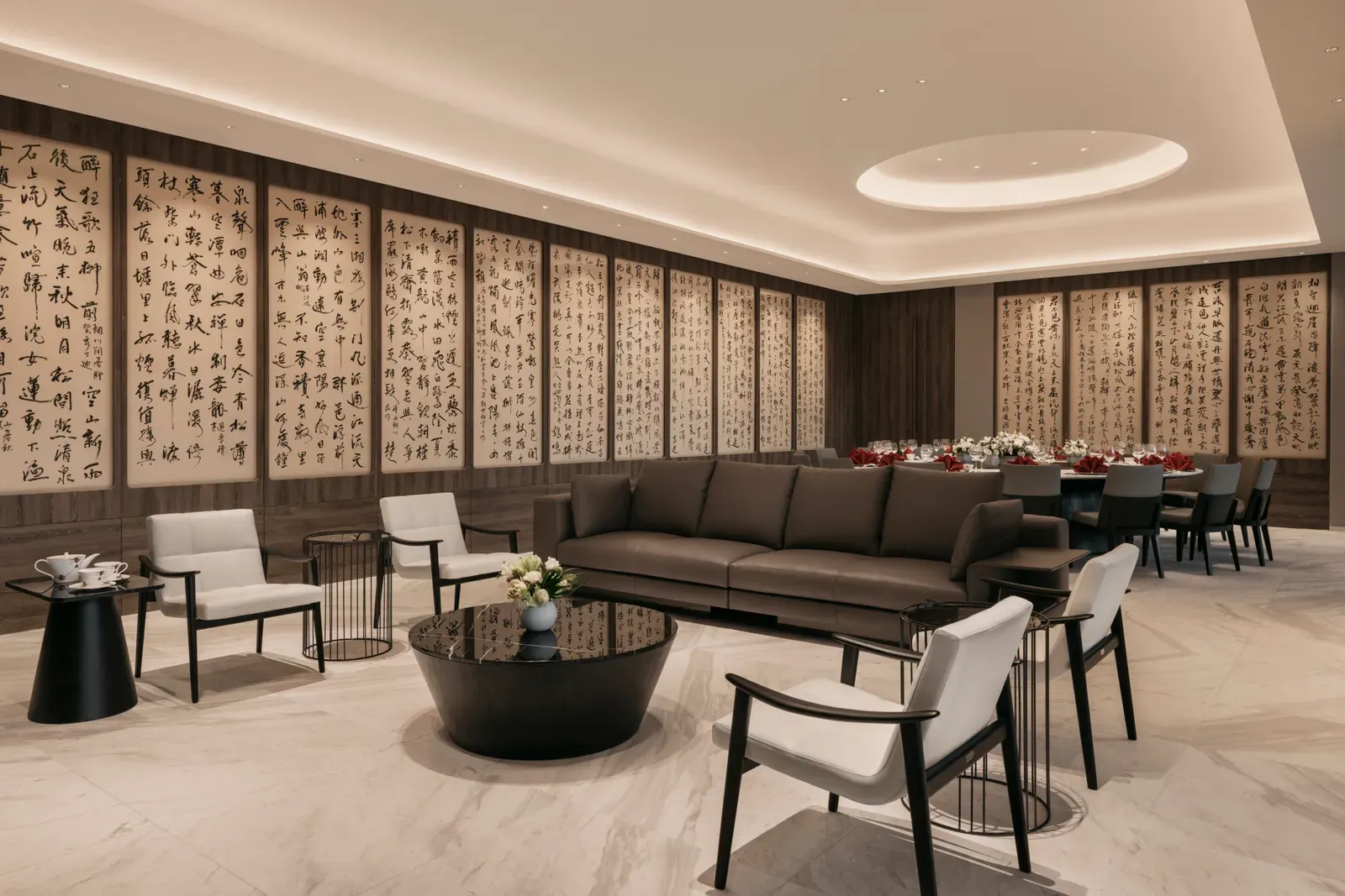 The Chairman's Lounge private dining and lounge room at Pan Pacific Orchard