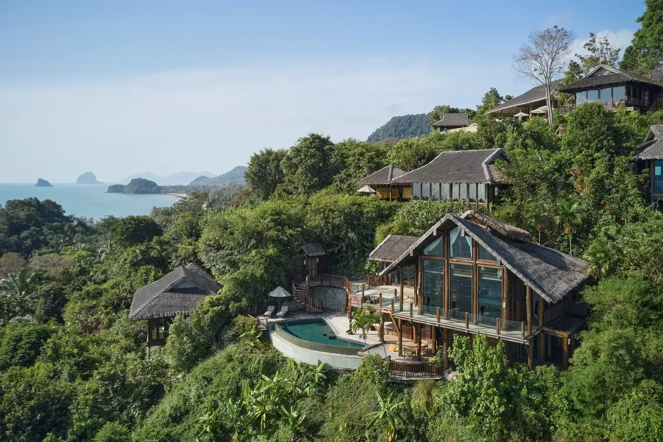 Aerial view of The View Villa at Six Senses Yao Noi