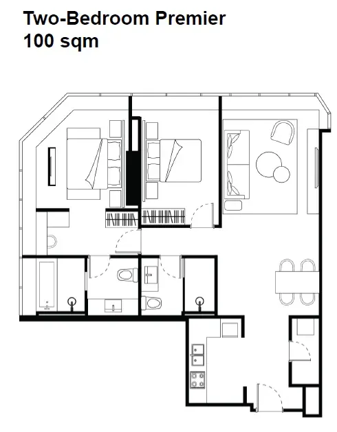 Room Layout 2BR Premier for Ascott Embassy Sathorn Bangkok: Best Rooms, Location Strategy, and Who Should Book.