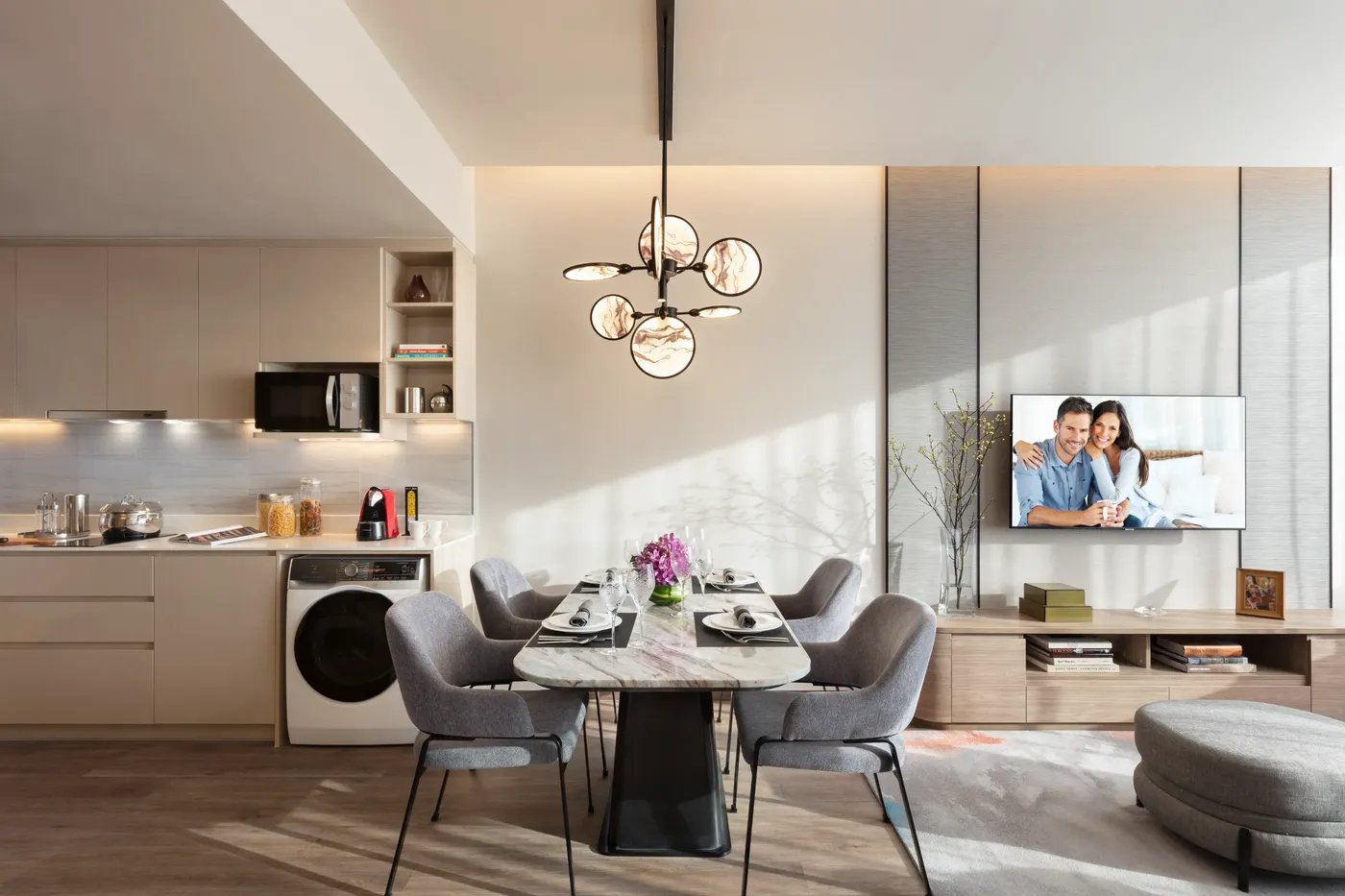 SR Thailand BKK Asc Embassy Sathorn 1BRM Pre Dining area LR for Ascott Embassy Sathorn Bangkok: Best Rooms, Location Strategy, and Who Should Book.