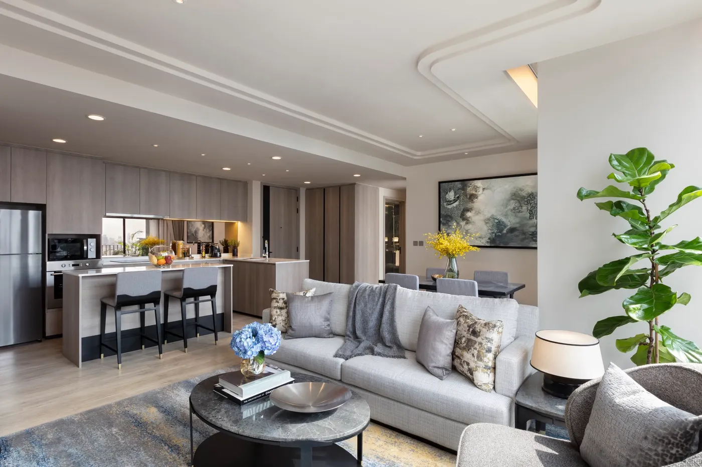 SR Thailand BKK Asc Thonglor 2BRM Pre Living rm LR for Ascott Thonglor Bangkok: VIAIVE Hotel Read for Bangkok Longer Stays, Families & Sukhumvit Dining.